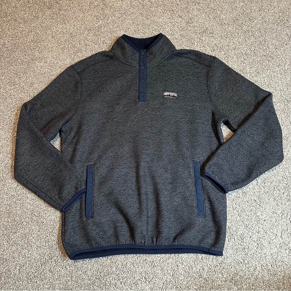 Men’s Eddie Bauer 1/4 Quarter Button-Up Classic Fit Knit Fleece Sweater Size S